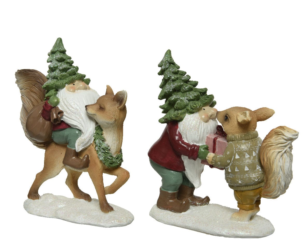 Bricocenter GNOME WITH FOX AND SQUIRREL 5.50X12.50X H14.50CM