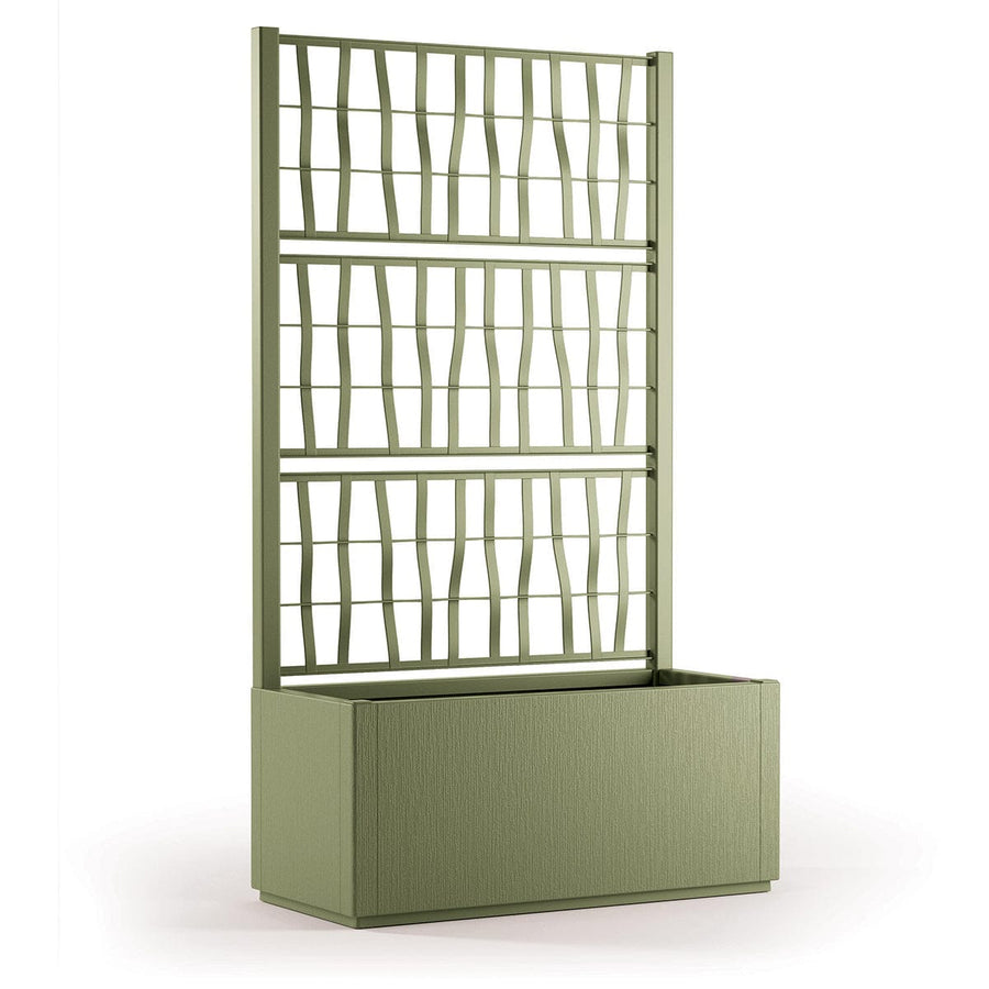 Bricocenter ETHICA PLANTER WITH ESPALIER CM 80X36 H140 OLIVE GREEN