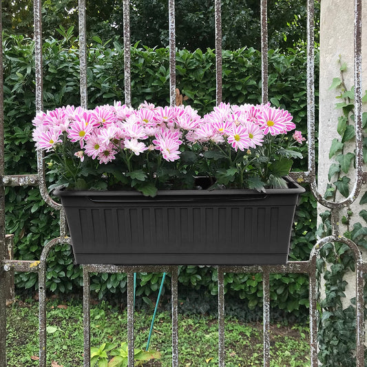 Bricocenter SET 2 BALCONETTE VENEZIA C/SOTTOBALCONETTA CM. 50 + SUPPORTO METALLO ANTRACITE