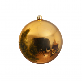 GOLD PLASTIC CHRISTMAS BALL DIAM 14 C
