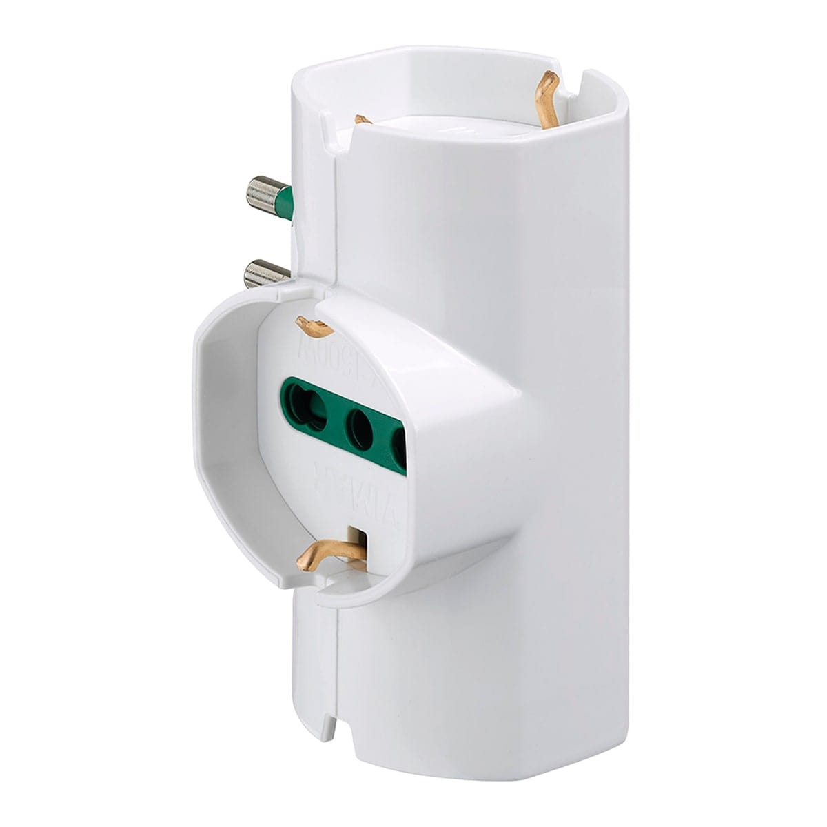 Bricocenter ADAPTER SCHUKO PLUG 3 UNIVERSAL SOCKETS WHITE