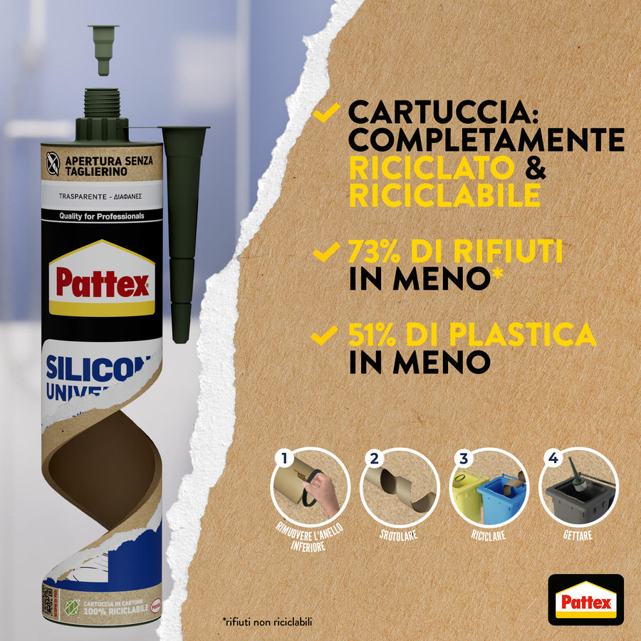 Bi pack silicone acetico bianco universale pattex 280ml