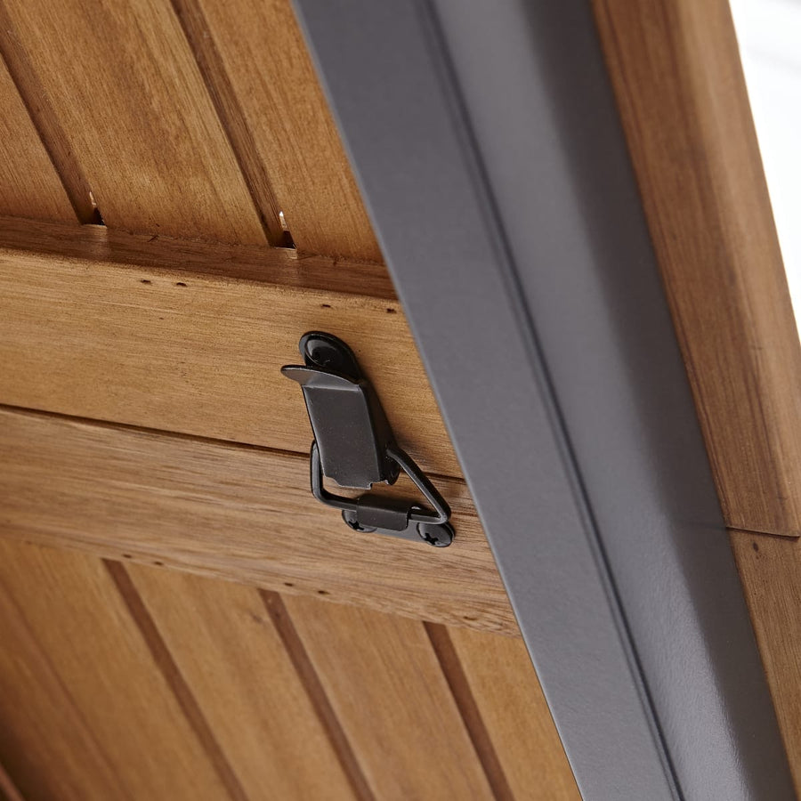 Bricocenter TAVOLO ALLUNGABILE ORIS NATERIAL 6-8 POSTI RETTANGOLARE ALU. TOP LEGNO 99X180-240XH75