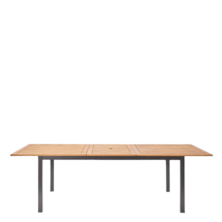 Bricocenter TAVOLO ALLUNGABILE ORIS NATERIAL 6-8 POSTI RETTANGOLARE ALU. TOP LEGNO 99X180-240XH75