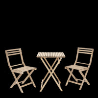 NARIATAL - Folding Table and 2 chairs Set - Acacia Wood - 55x55