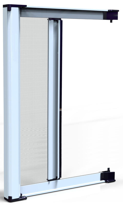 Zanzariera avvolgibile portafinestra in alluminio bianco 140x230cm con freno
