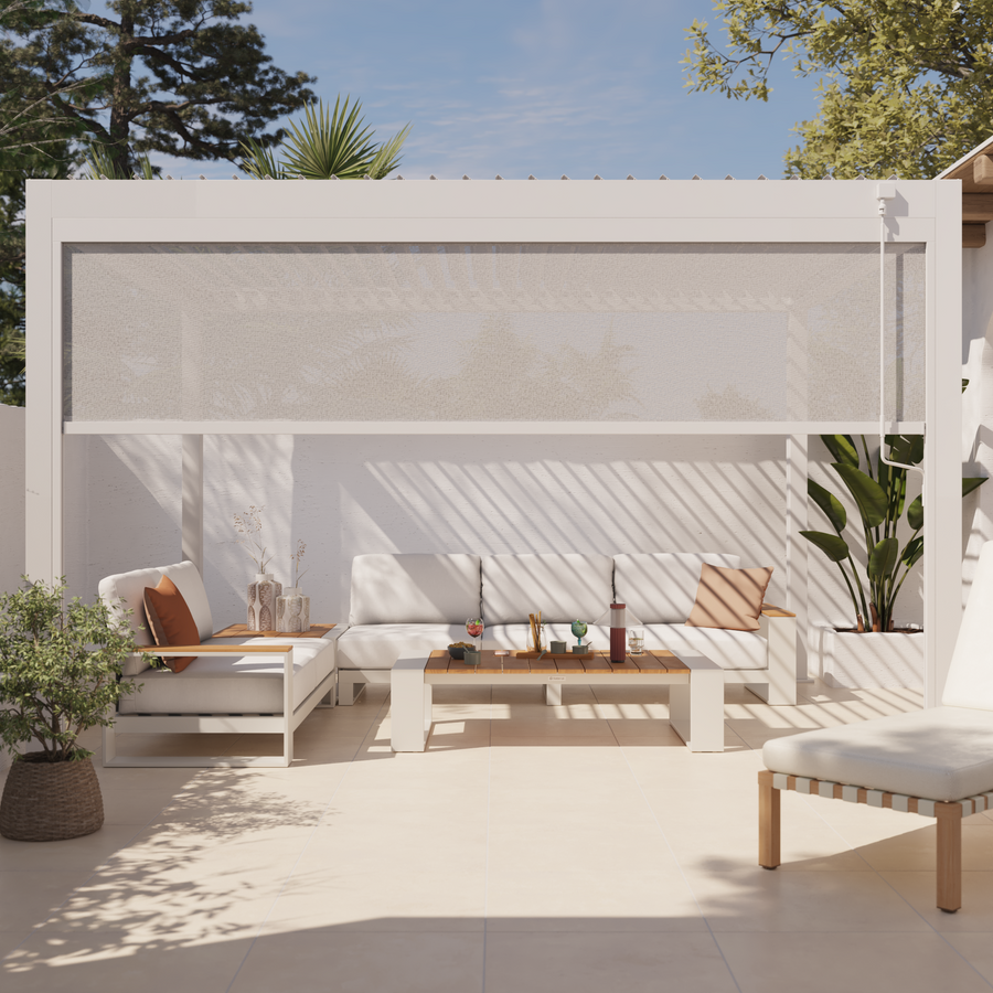 4-metre white side awning for the Clima Astra pergola