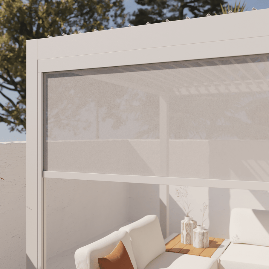 4-metre white side awning for the Clima Astra pergola