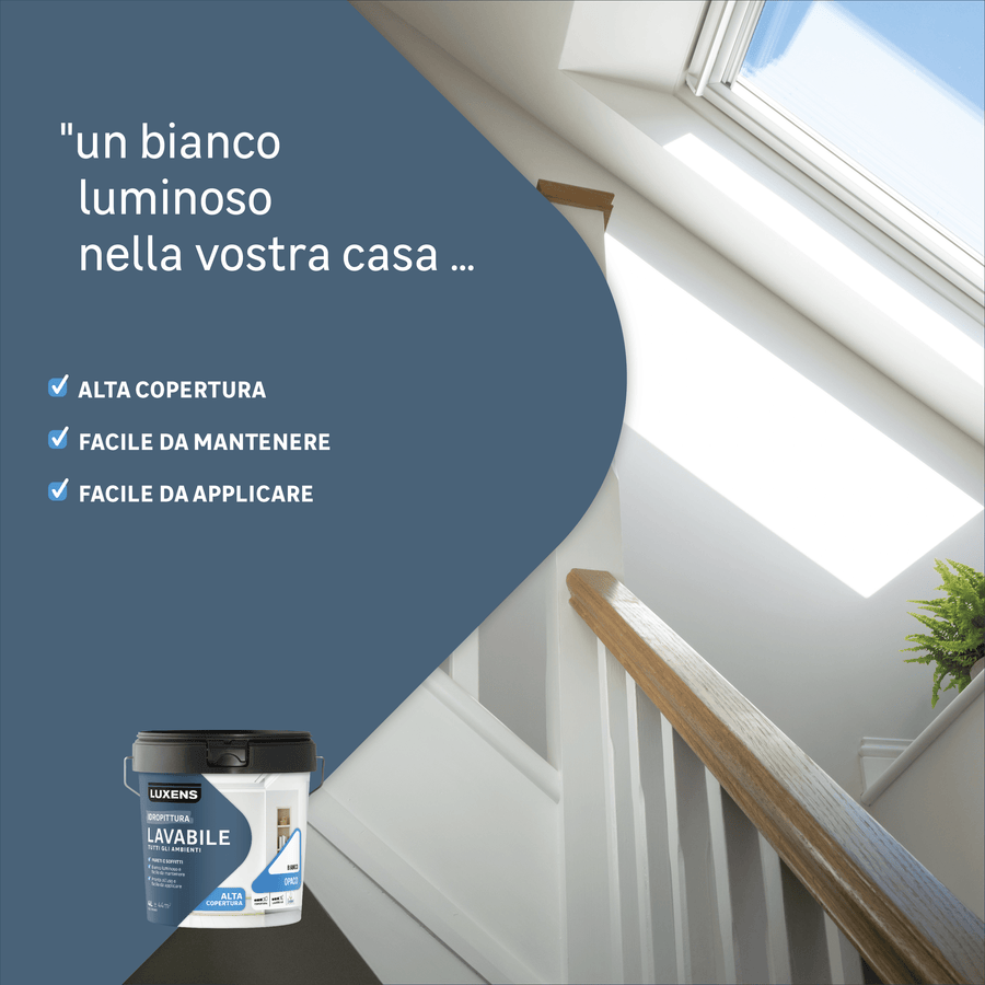 Luxens decarbonated washable white paint, 4 litres