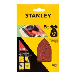 VELCRO MOUSE SANDER SHEETS GRIT 80, 5 PIECES