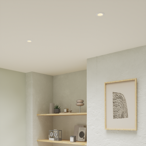 Set of 10 Clane recessed spotlights, white aluminium, D8.2 cm, GU10=6W, natural light, adjustable