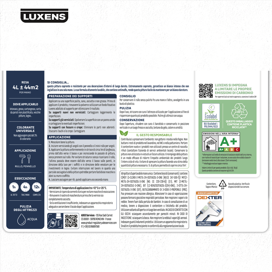 Superwashable white paint manounica luxens 4lt