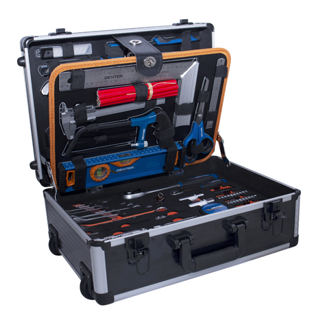Dexter 150-piece hand tool set in a case / trolley