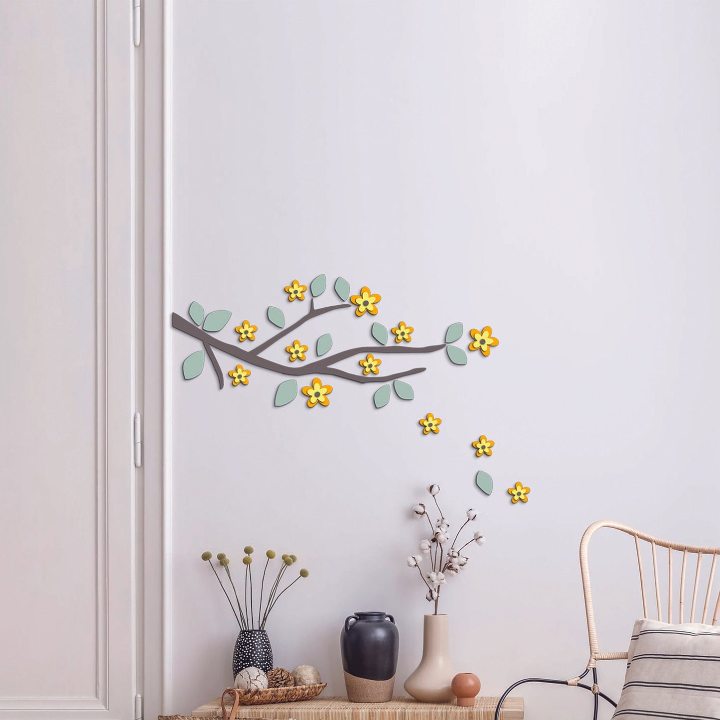 Bricocenter 3D FLOWER BRANCH FOAM STICKER 31.5X34