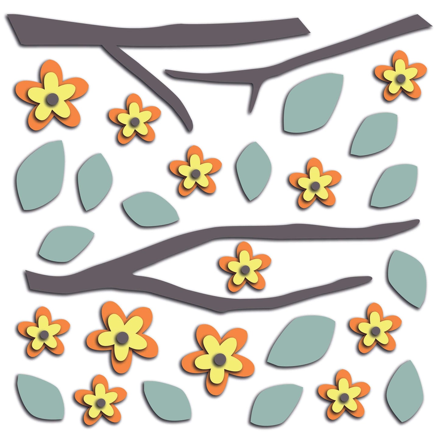 Bricocenter 3D FLOWER BRANCH FOAM STICKER 31.5X34