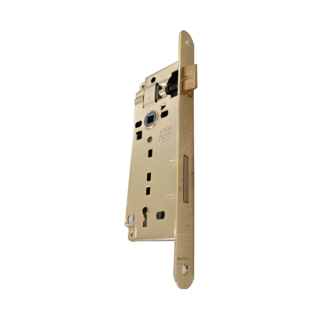 PATENT LOCK F22 CENTRE DISTANCE 90 MM ENTRY 50 MM ROUND EDGE PAINTED BRASS-PLATED STEEL