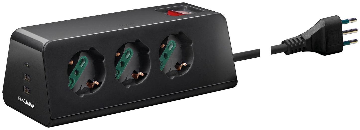 DESK MULTI-SOCKET 3+3