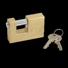 75MM RECTANGULAR ARCH PADLOCK. BRASS