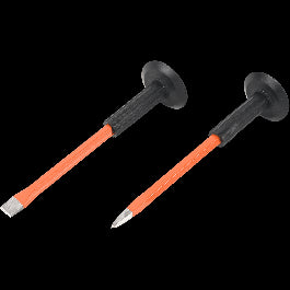 CUT AND POINTED CHISEL SET WITH PLASTIC HANDLE