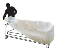 protective cover for 2 seater sofa w300xd150cm in transparent polypropylene