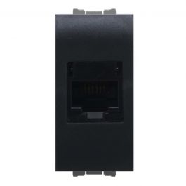 FLEXI MAINS SOCKET RJ45 BLACK