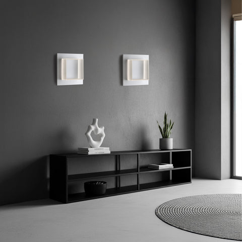 Plafoniera acryl bianco 35x35cm con switch cct