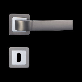 DINA HANDLE WITH ROSETTE AND INSPIRE SPOUT IN BRUSHED ALUMINUM