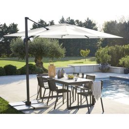 AURA NATERIAL - Steel and aluminum umbrella with white polyester cloth 2.9X2.9M