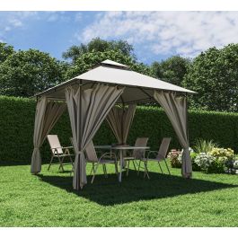 GAZEBO OXIS NATERIAL STEEL AND POLYESTER TARPAULIN DOVE GREY 3X3 M