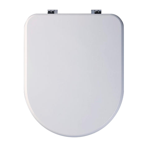 Fiorile-specific white MDF toilet seat, top-mounted, with ceramic and metal fittings