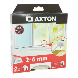 AXTON WHITE D-SHAPED WINDOW INSULATION ADHESIVE GASKET 2-6MMX9MMX6M