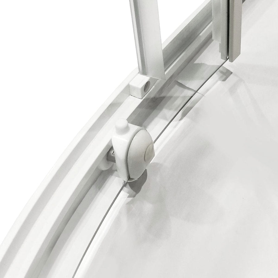 Bricocenter BOX DOCCIA SEMICIRCOLARE ESSENTIAL SENSEA L 80 X80 H 185 CM VETRO SERIGRAFATO 4 MM BIANCO