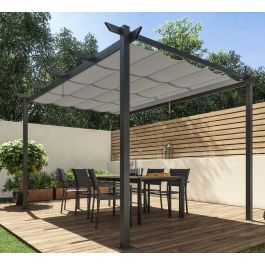 OMEGA NARIATAL - Pergola - steel anthracite polyester cover - Gray 2.85x4 m
