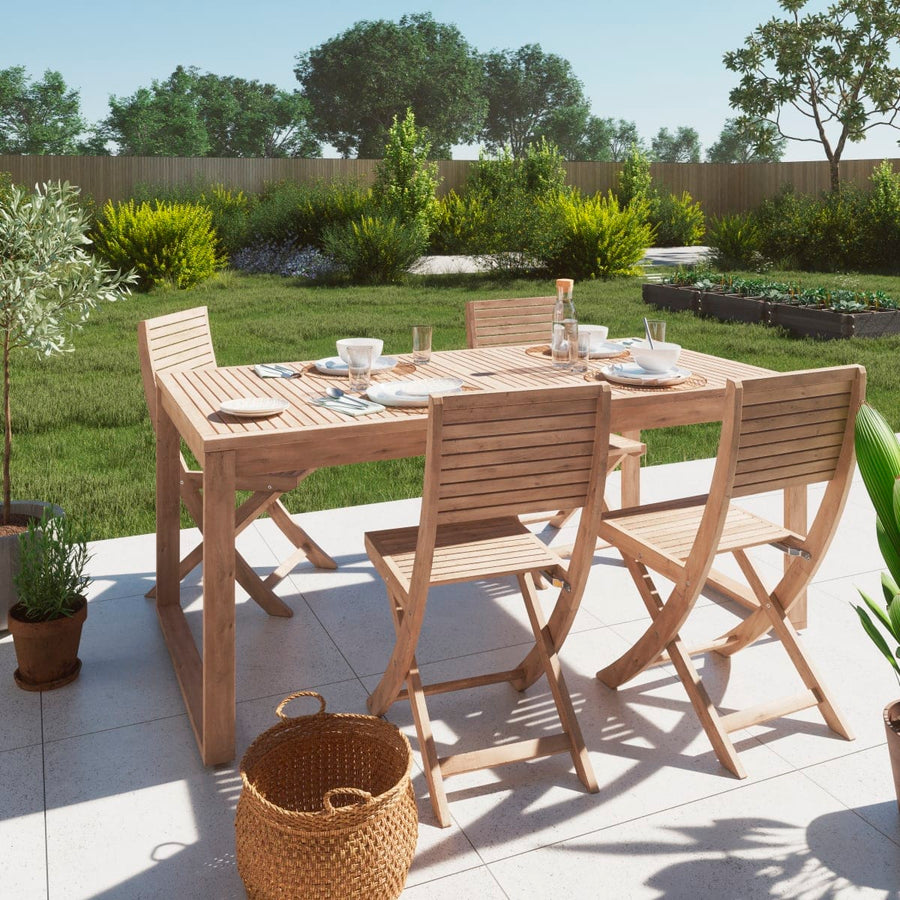 Bricocenter SOLIS NAZERIAL - Extendable table - 4-6 seats rectangular wood acacia - 90x151-199xh75