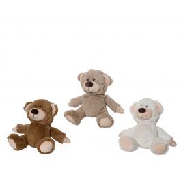 TEDDY BEAR IN 3 ASSORTED COLORS H 17 CM