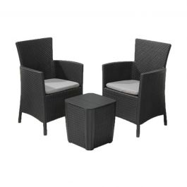 COFFEE SET IOWA KETER 2-SEATER SYNTHETIC WOVEN WICKER WITH CUSHIONS