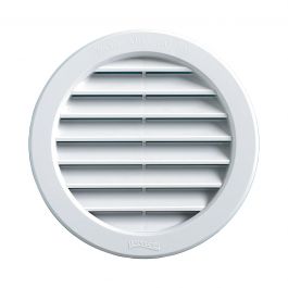 ROUND INC.VENTILATION GRILLE W/ MESH HOLE 121 MM PLASTIC WHITE