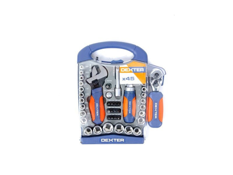 45-Piece Set with Inch Keys + Ratchet Wrenches