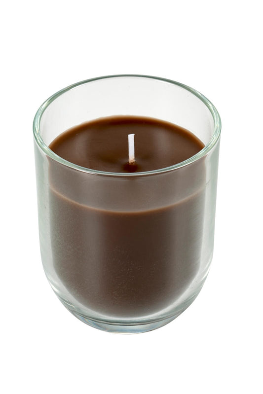 Casa FLAM Candle 3 colors grey, brown, orange, H 8 cm - Ø 7 cm