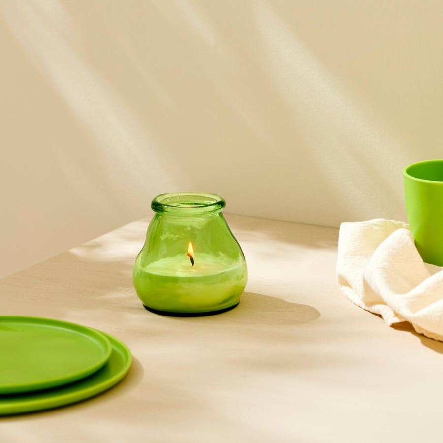 Casa EKOS Candela citronella green, H 10 cm - Ø 8 cm