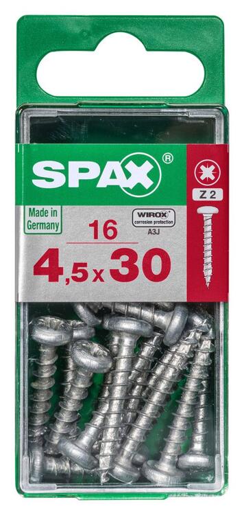 GALVANIZED POZI SCREWS 4.5X30 S 16 PCS