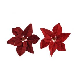 RED POINSETTIA WITH CLIP