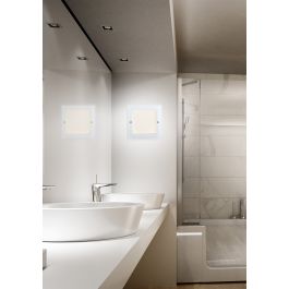 POLLY CEILING LAMP WHITE GLASS 27X5X27 CM LED18W NATURAL LIGHT