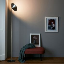 SAUKI SATIN NICKEL FLOOR LAMP H180 CM LED 3700LM CCT DIMMABLE