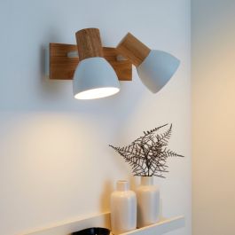 VENOSA SPOTLIGHTS WOOD AND METAL WHITE 10X26.5X19CM 2XE14=15W