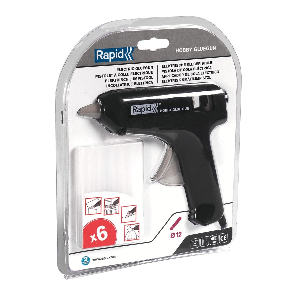 Bricocenter RAPID HOBBY GLUE GUN FOR 12 MM DIAM STICK + 6 glue sticks