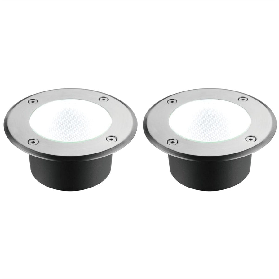 Bricocenter 2 SOLAR RECESSED SPOTLIGHTS DEMBA ALUMINUM GRAY D13 H5.6 CM LED COLD LIGHT IP67