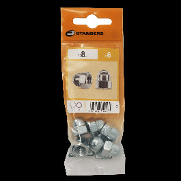 8MM STEEL HEX NUT. 6 PIECES