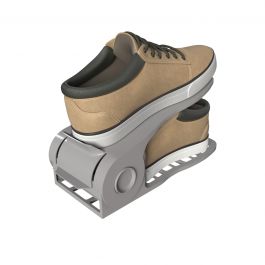 SPACE-SAVING ADJUSTABLE SHOE STEP GREY SPACEO