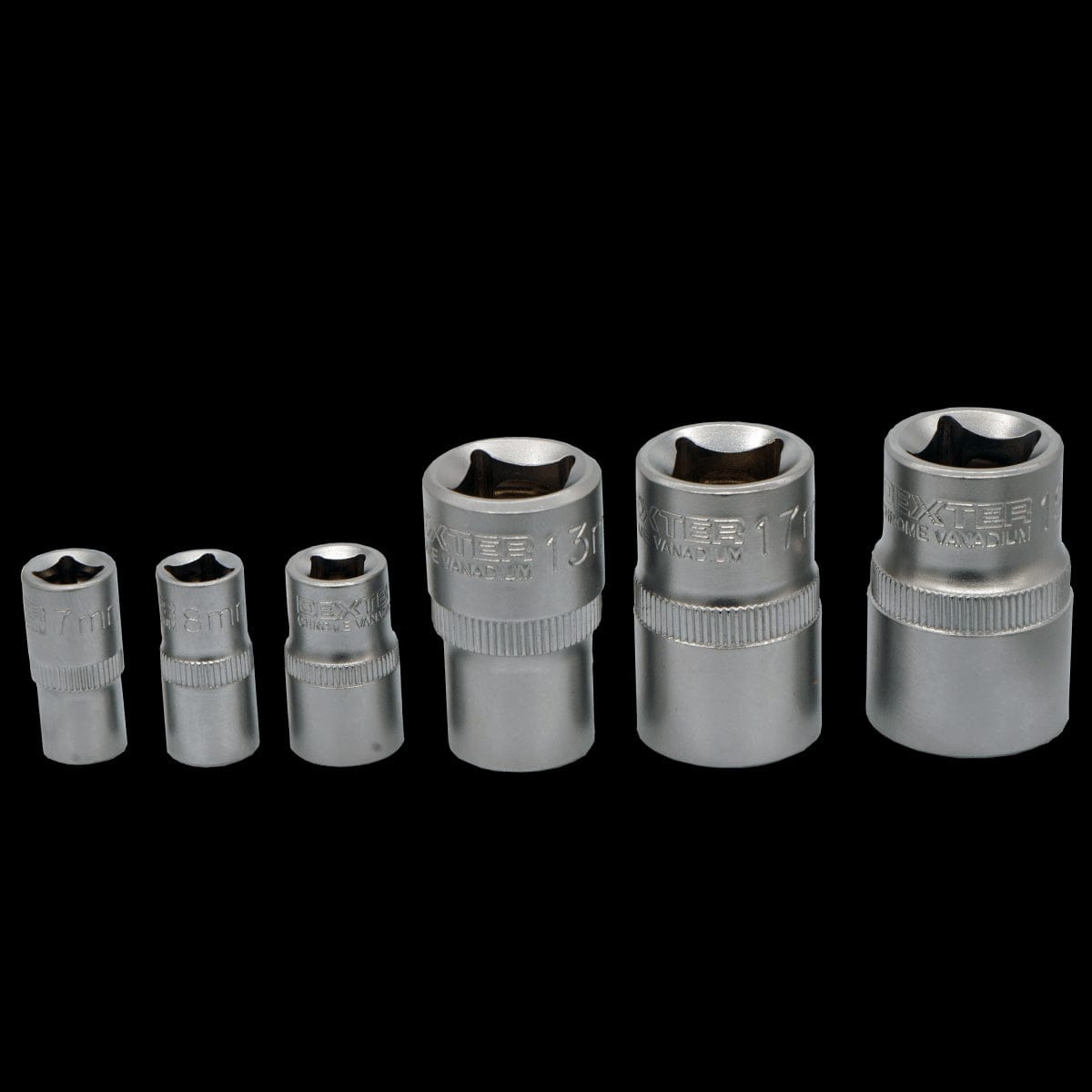 Bricocenter 6-PIECE SET OF DEXTER CHROME VANADIUM SOCKETS